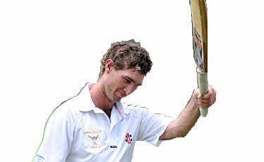Steven Brady salutes the crowd at Albert Park after an amazing 177 on Saturday against Caloundra. Steven Brady salutes the crowd at Albert Park after an amazing 177 on Saturday against Caloundra.